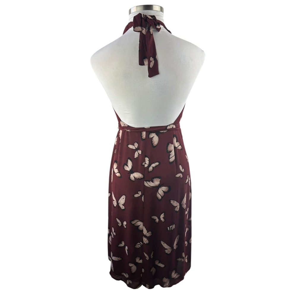 Reformation Johnson Dress Wrap Halter Tie Butterfly Large Wedding Guest Romantic - Picture 11 of 16